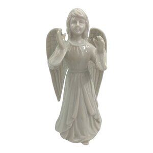 Schmid  Porcelain Angel Figurine Music Conductor Christmas White Japan